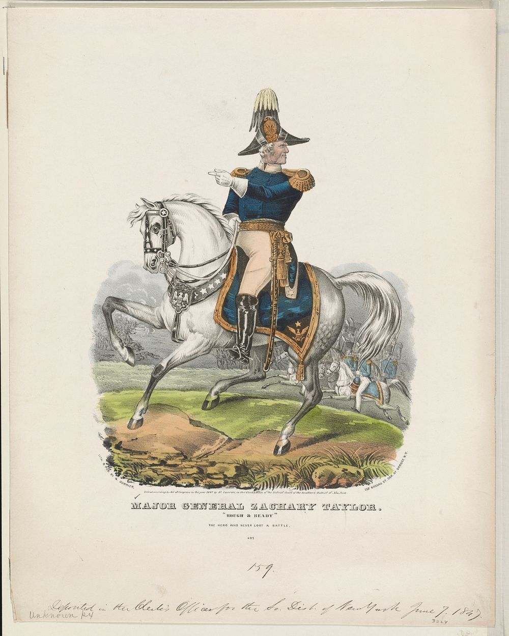 Major General Zachary Taylor: "rough & ready" (1847) by Currier & Ives.