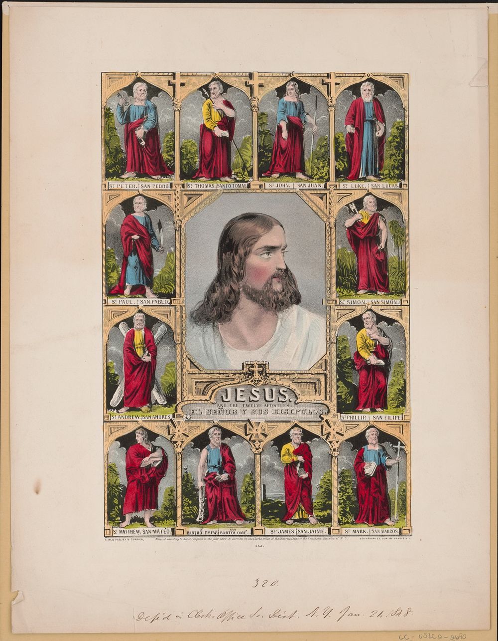 Jesus: and the twelve apostles  El Señor y sus disipulos (1847) by N. Currier