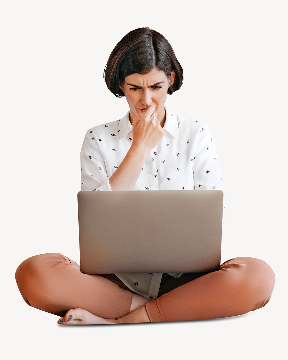 Remote hard-working woman  isolated image