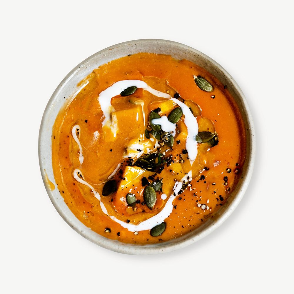 Pumpkin soup food element psd