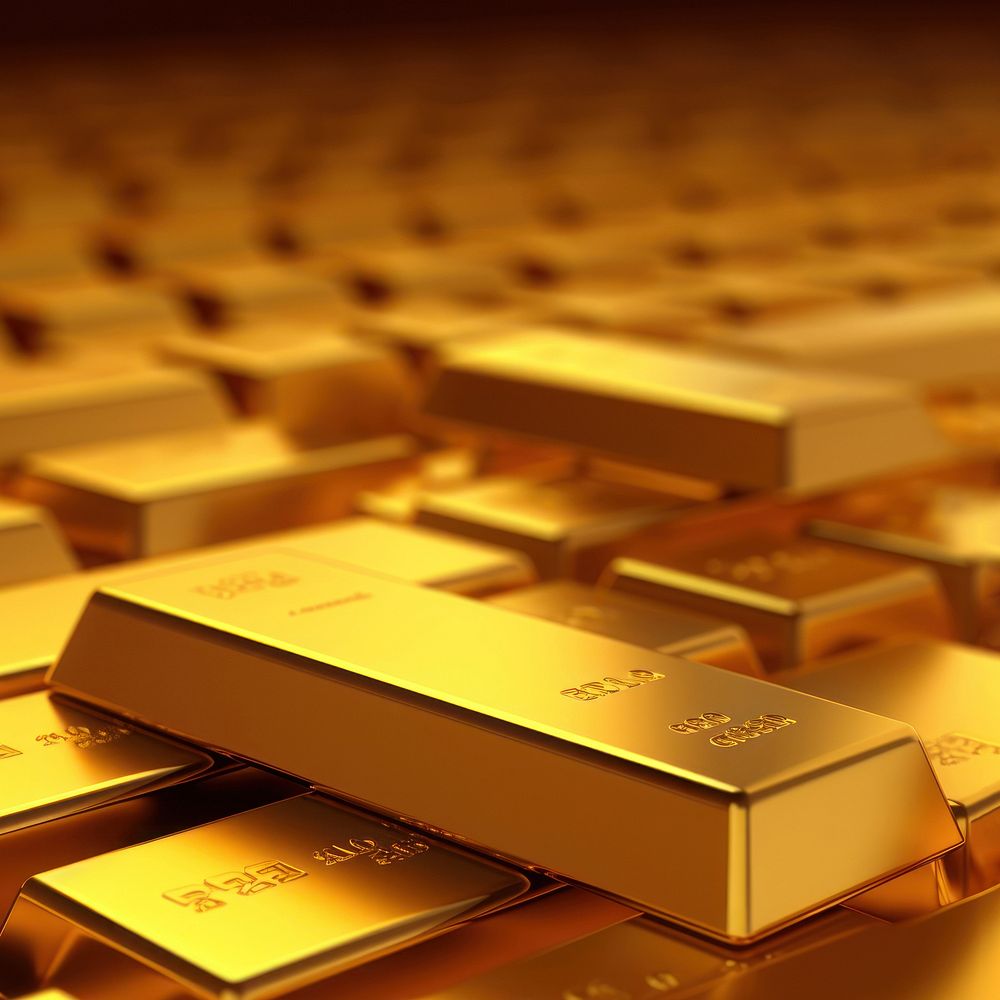 3d render illustration of gold bars.  