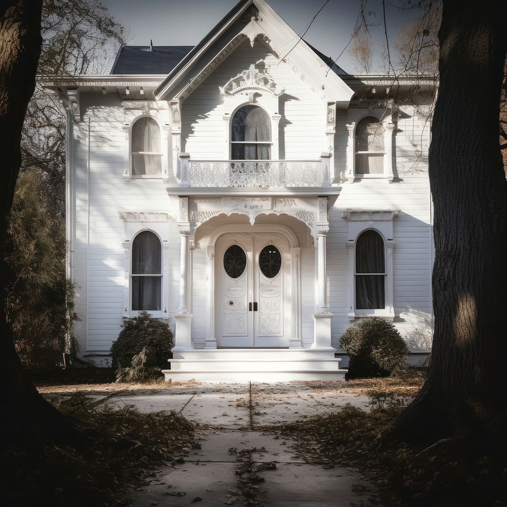 Haunted Houses house architecture building. AI generated Image by rawpixel.
