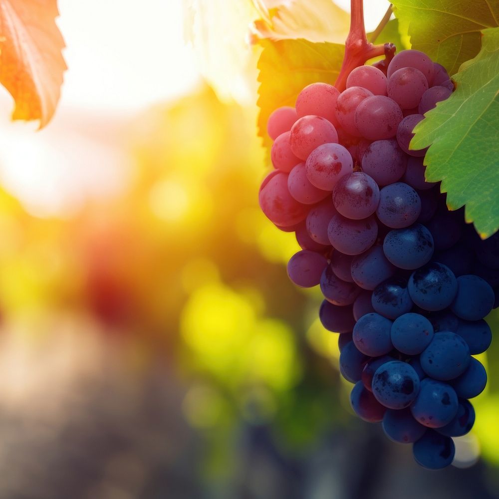 close up photo of grapes in a vineyard. AI generated Image by rawpixel. 