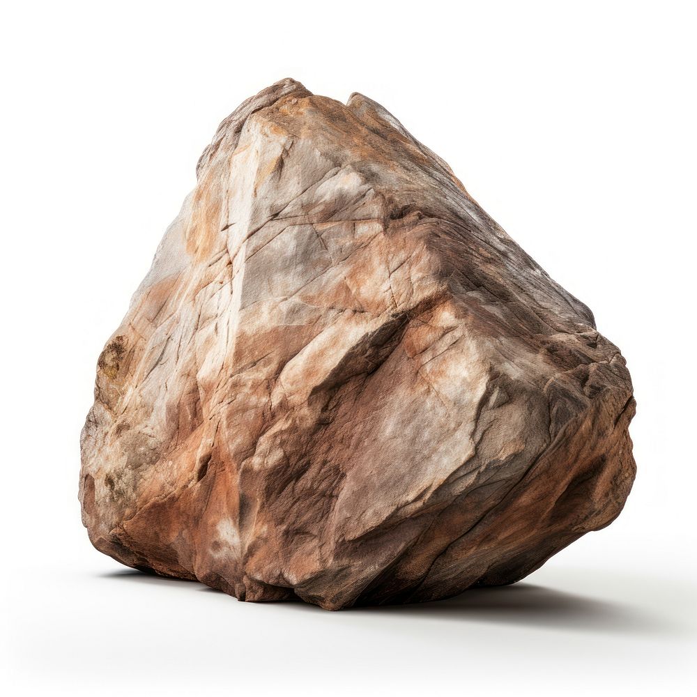 Boulder mineral rock white background. AI generated Image by rawpixel.