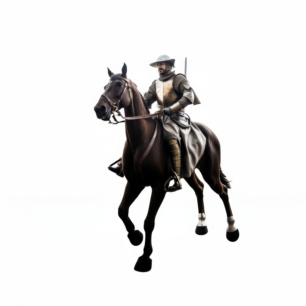 Medieval knight mammal animal horse. AI generated Image by rawpixel.