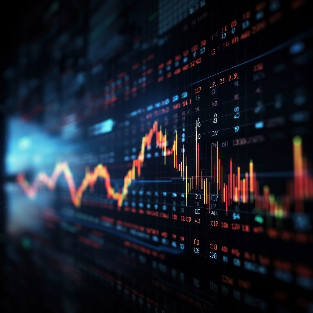 Chart technology investment abstract.