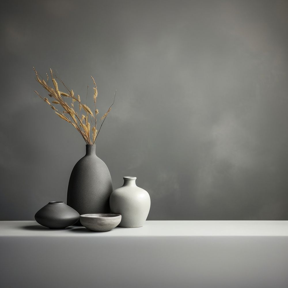 Porcelain vase arrangement decoration. AI generated Image by rawpixel.