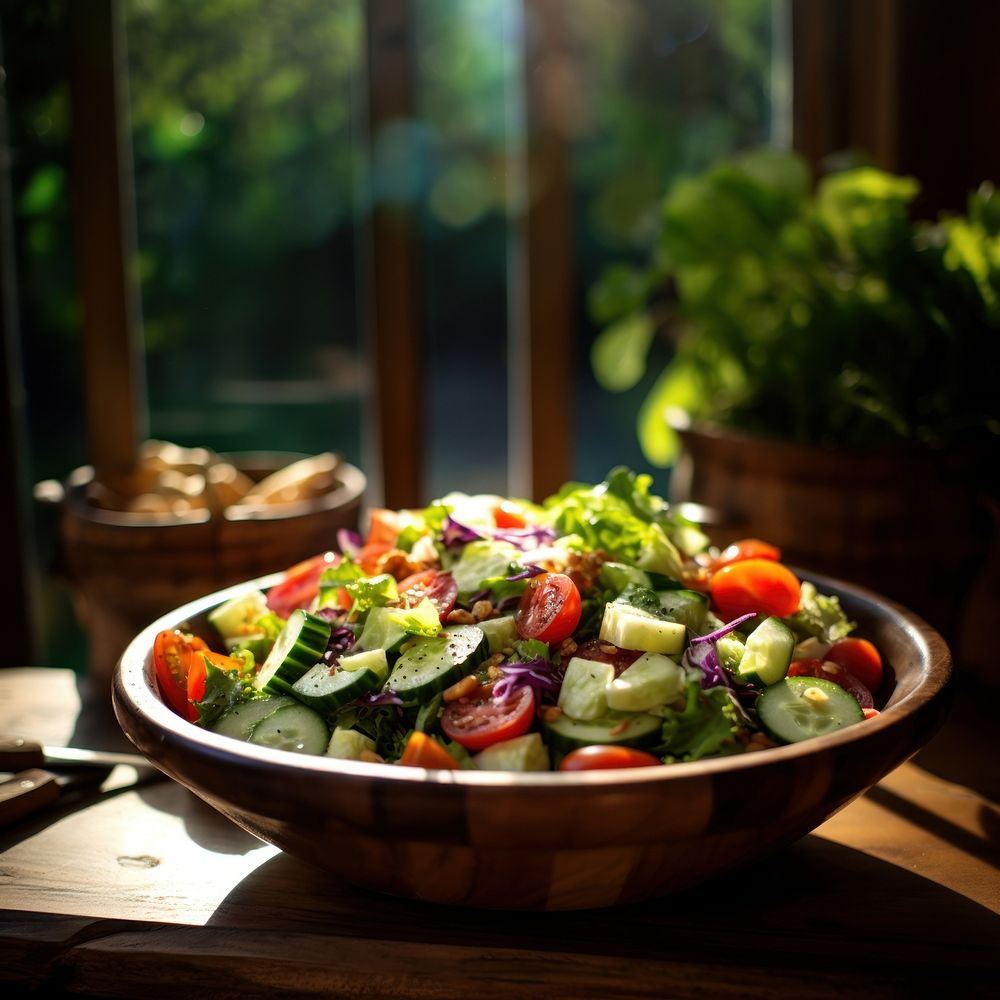 Salad bowl plant food. 