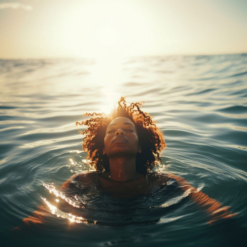Swimming outdoors summer nature. AI generated Image by rawpixel.