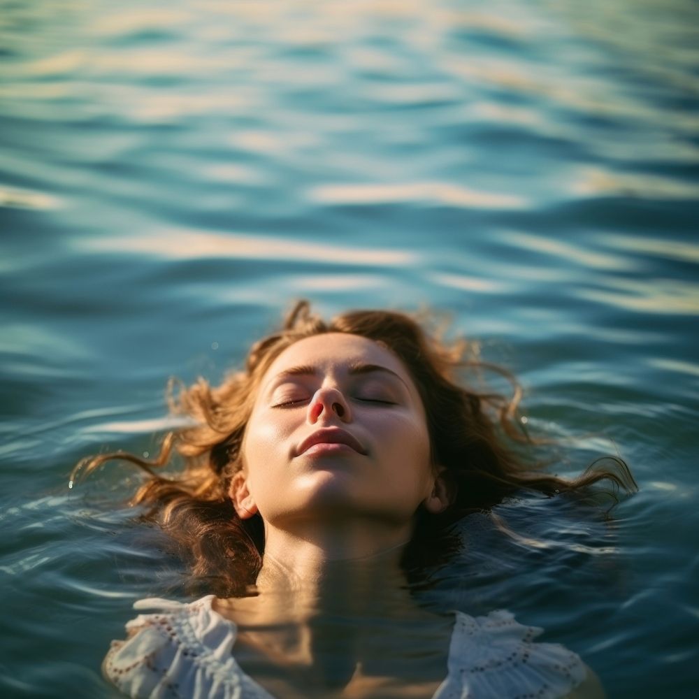 Swimming portrait outdoors nature. 