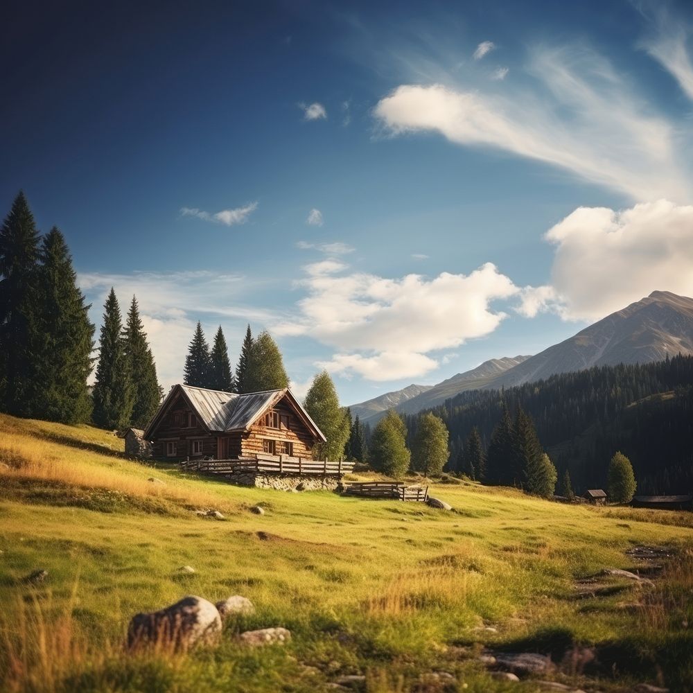Outdoors house architecture landscape. AI generated Image by rawpixel.