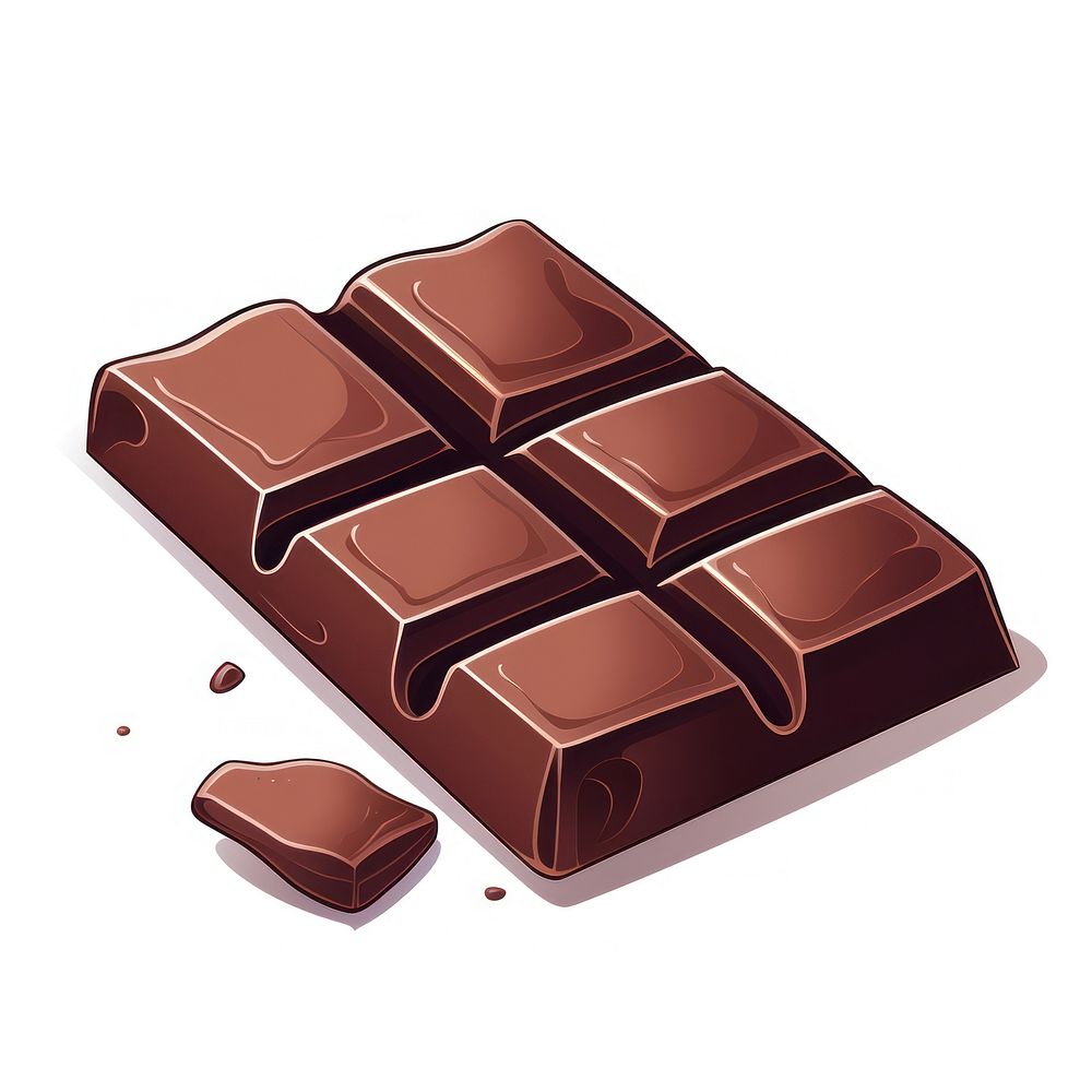 Chocolate bar dessert food white background. AI generated Image by rawpixel.