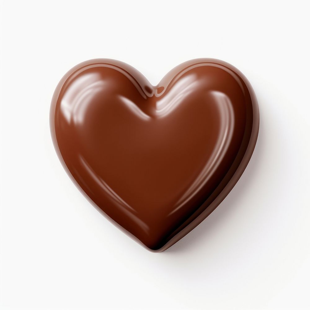 Heart-shaped chocolate dessert food white background. AI generated Image by rawpixel.