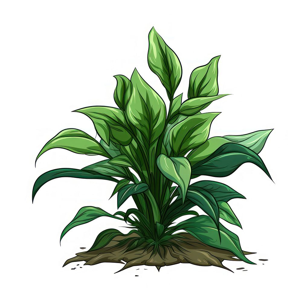 Wild plant green leaf art. AI generated Image by rawpixel.