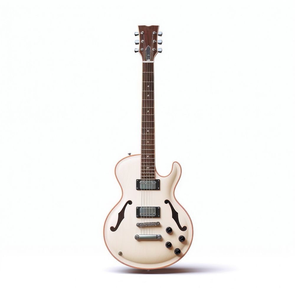 Classic guitar white background string music. AI generated Image by rawpixel.