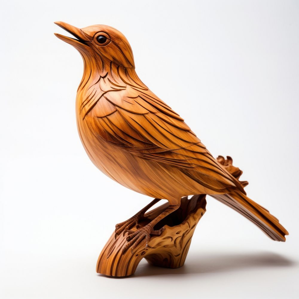 Craved wooden bird animal beak creativity. AI generated Image by rawpixel.