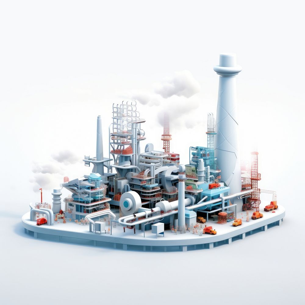 Industry architecture refinery factory. AI generated Image by rawpixel.
