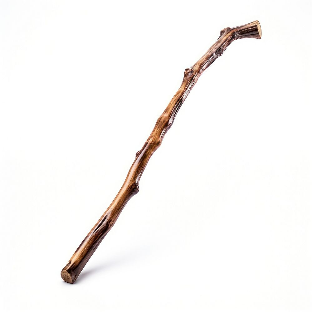 Walking stick white background driftwood brown. AI generated Image by rawpixel.