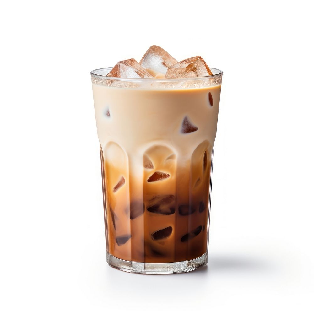 Cappucino drink glass white background. AI generated Image by rawpixel.