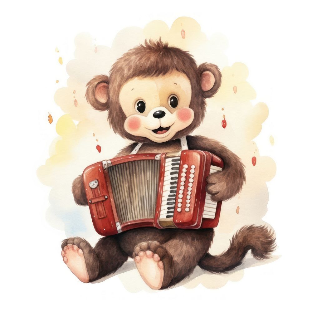 Monkey accordion mammal animal. AI generated Image by rawpixel.