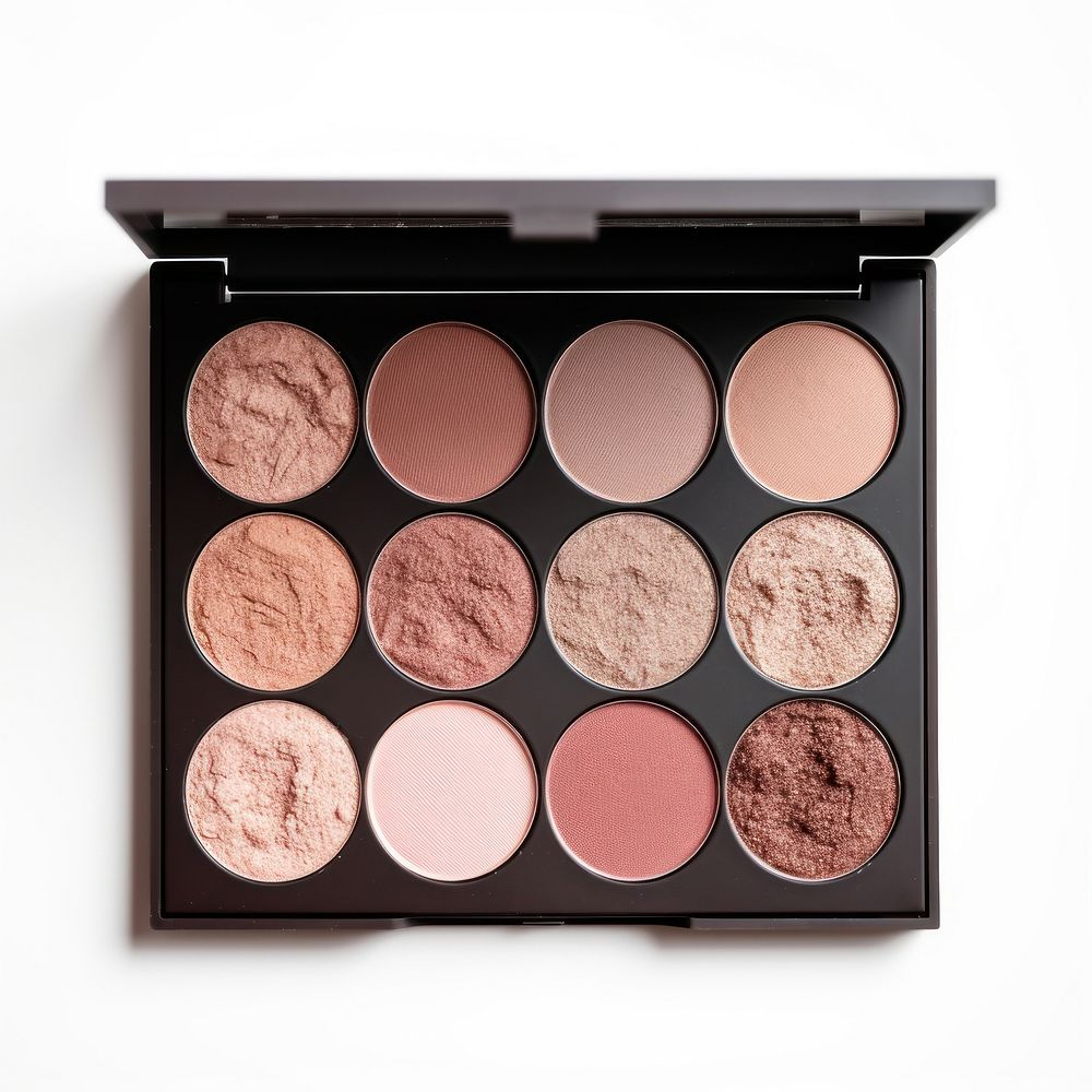 Eyeshadow palette cosmetics white background arrangement. AI generated Image by rawpixel.