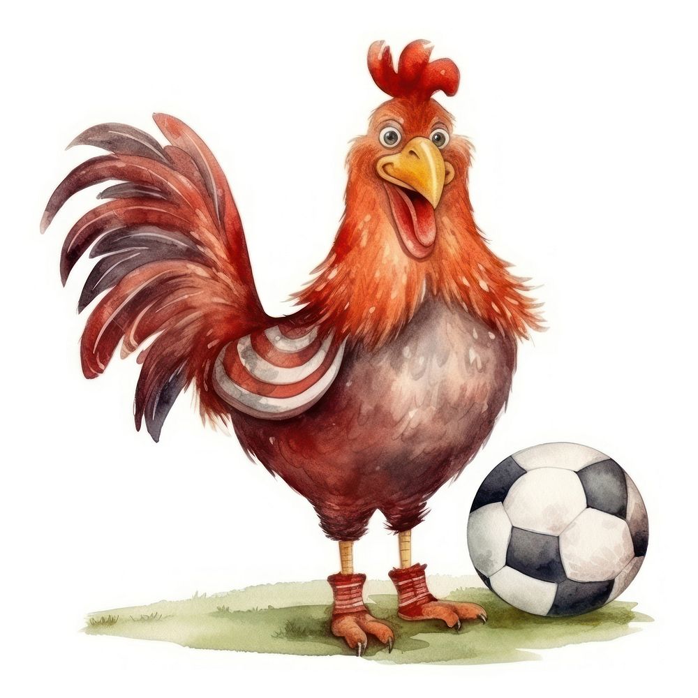 Chicken animal sports football. AI generated Image by rawpixel.