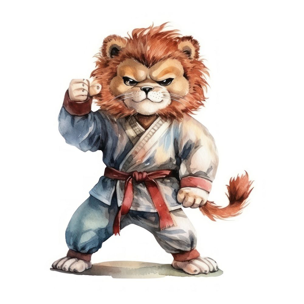Lion sports white background representation. AI generated Image by rawpixel.