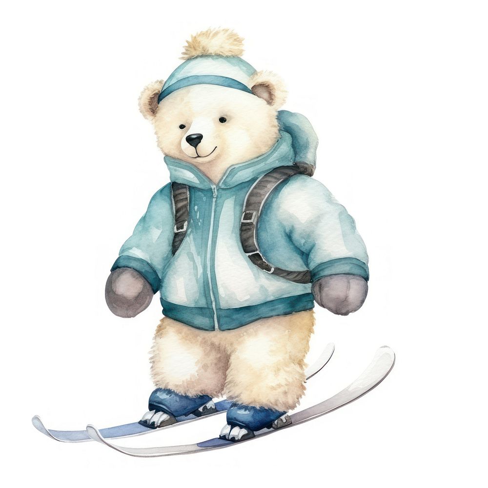 Polar bear sports toy white background. AI generated Image by rawpixel.
