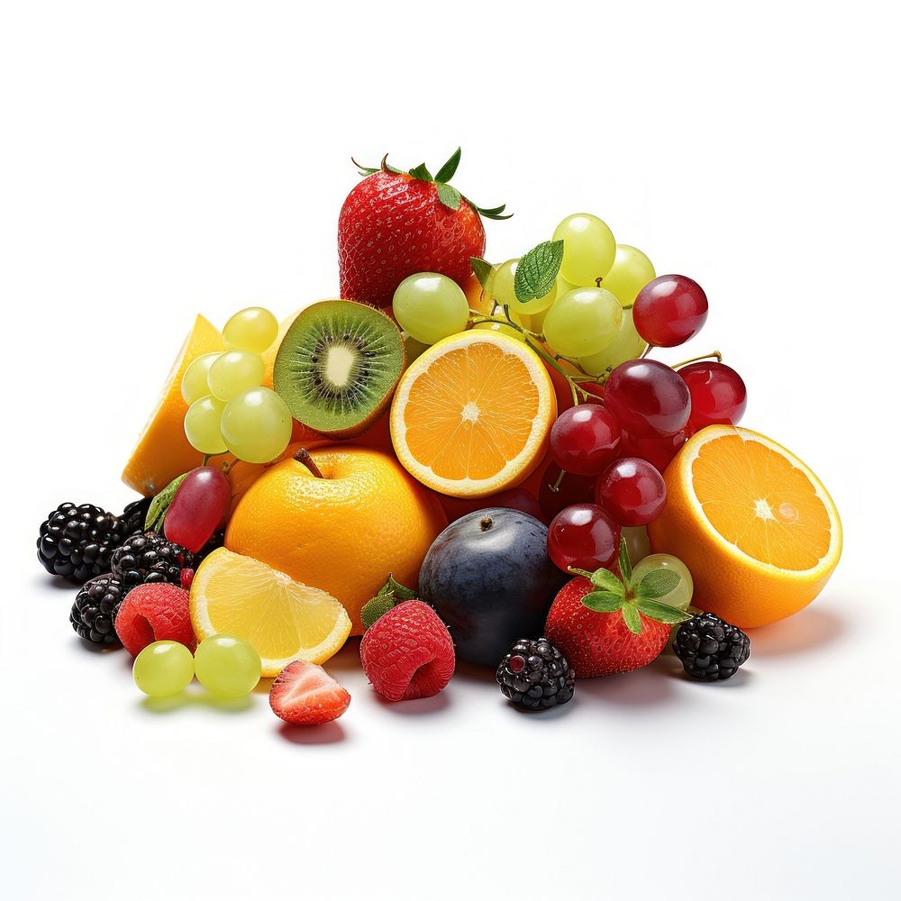 Fruit strawberry grapefruit blueberry. AI generated Image by rawpixel.