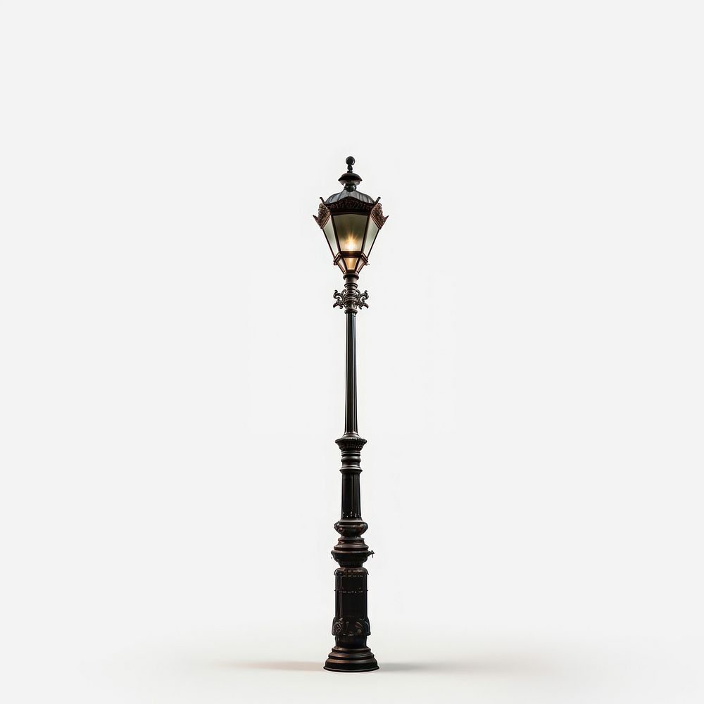Street light lamp white background architecture. AI generated Image by rawpixel.