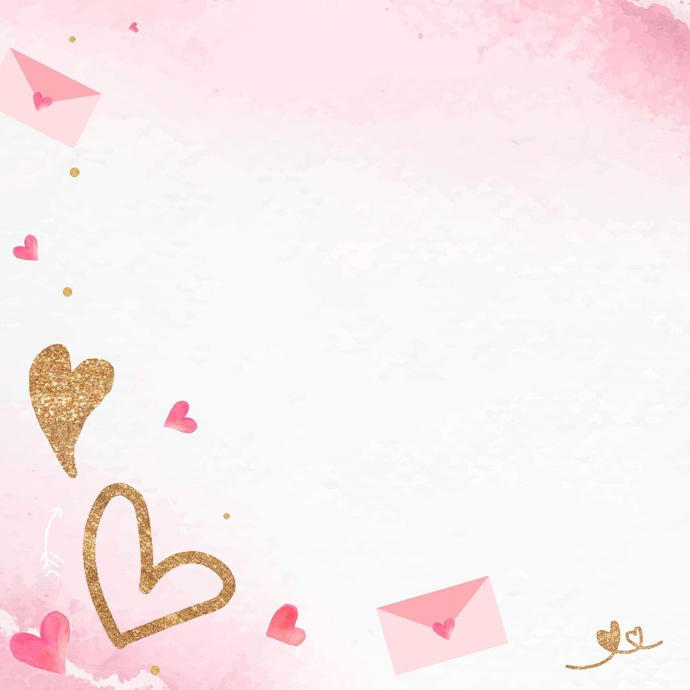 Valentine's heart watercolor background design with copy space