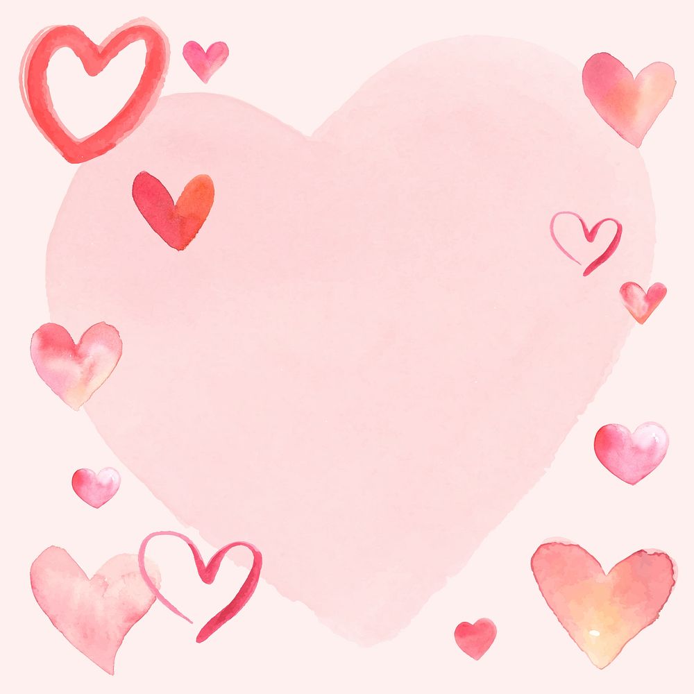 Pink heart frame background design with copy space