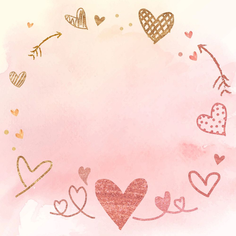 Cute heart doodle background design