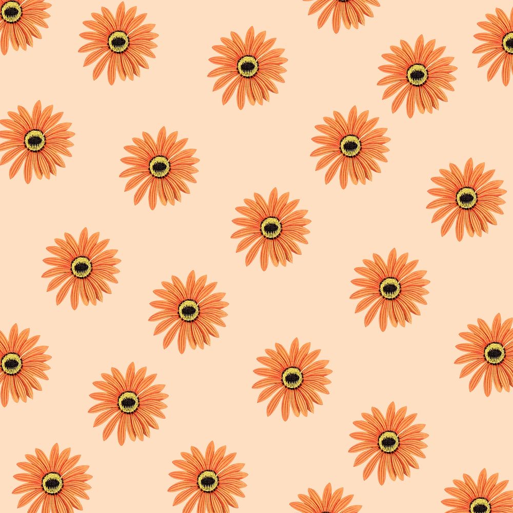 Orange flower patterned background
