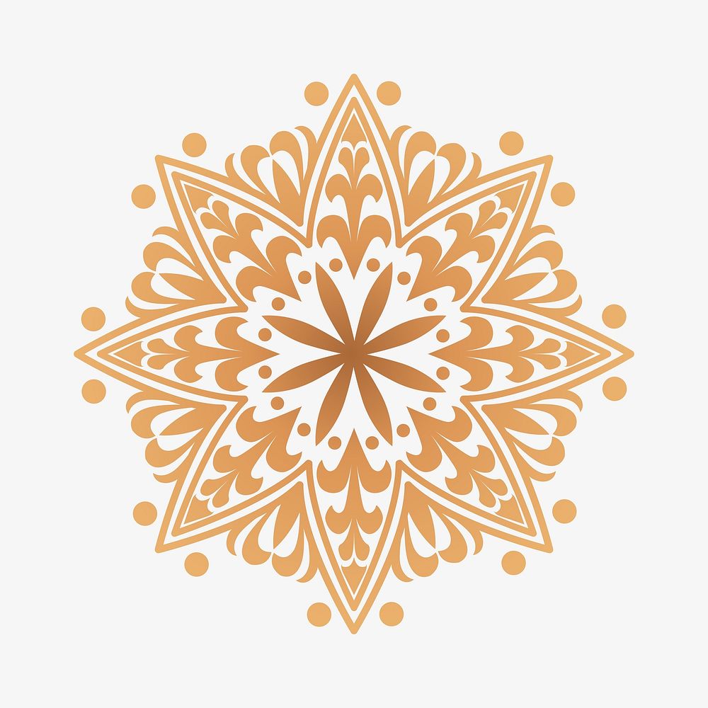 Gold mandala flower, Diwali festival illustration vector