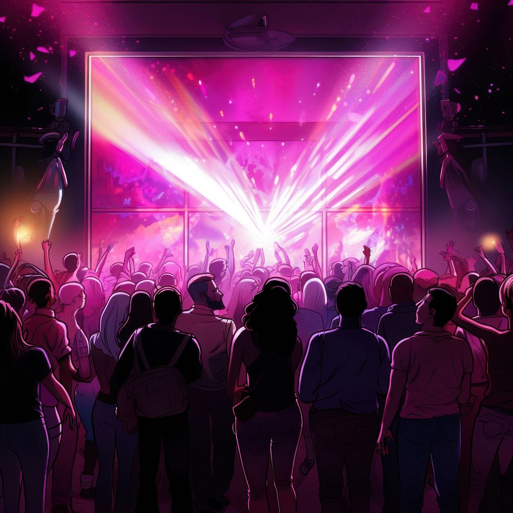 Nightclub concert purple light. AI generated Image by rawpixel.