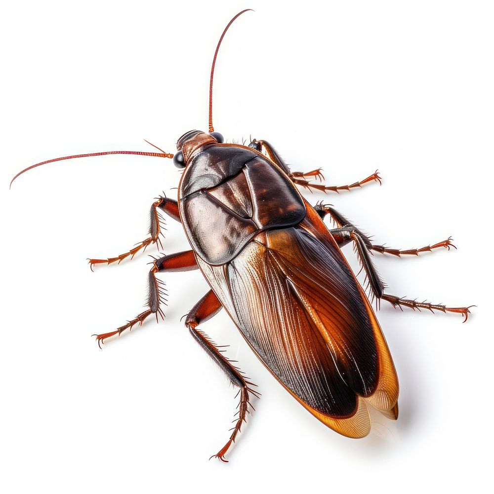 Cockroach insect animal white background. AI generated Image by rawpixel.