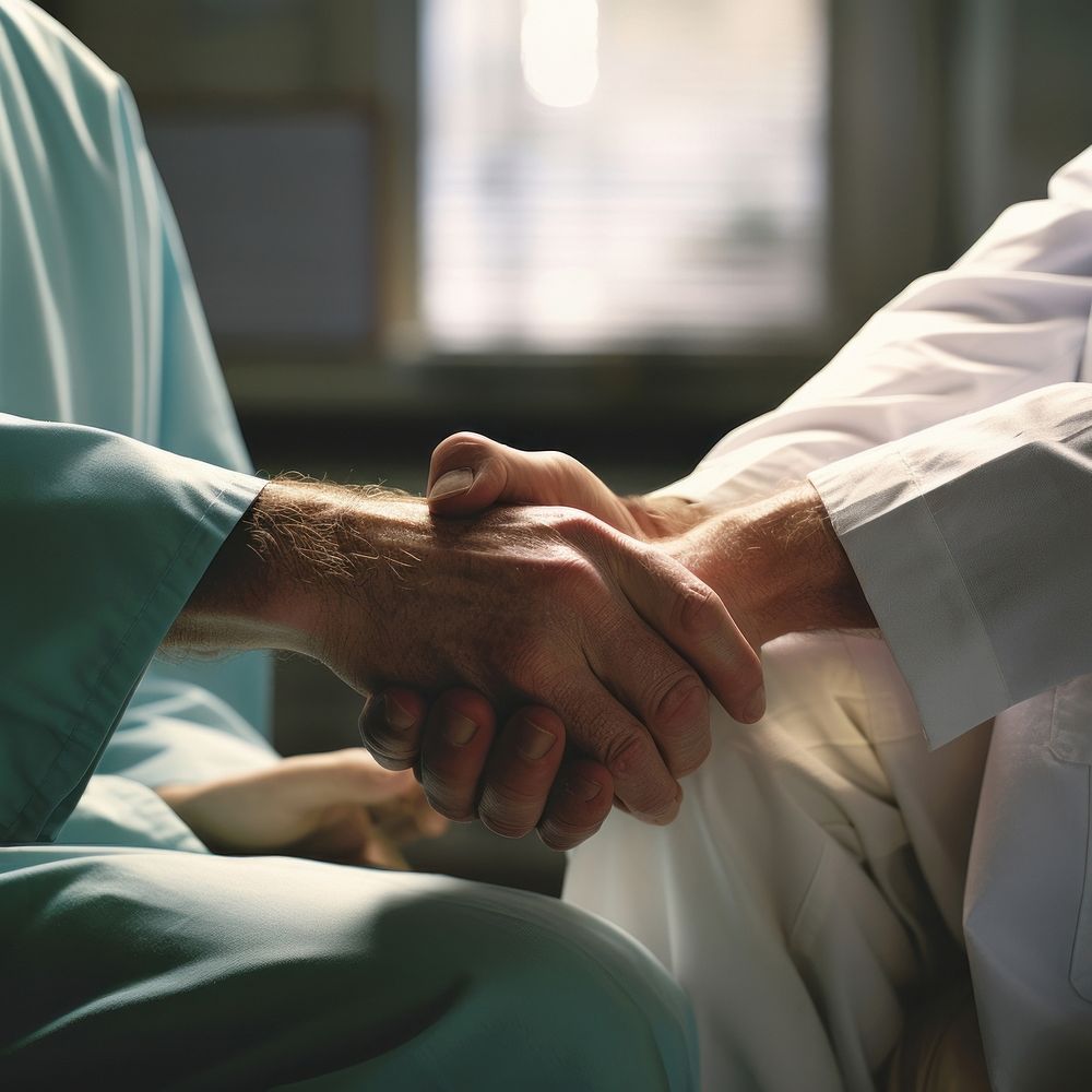 Handshake doctor and patient. AI generated image by rawpixel.