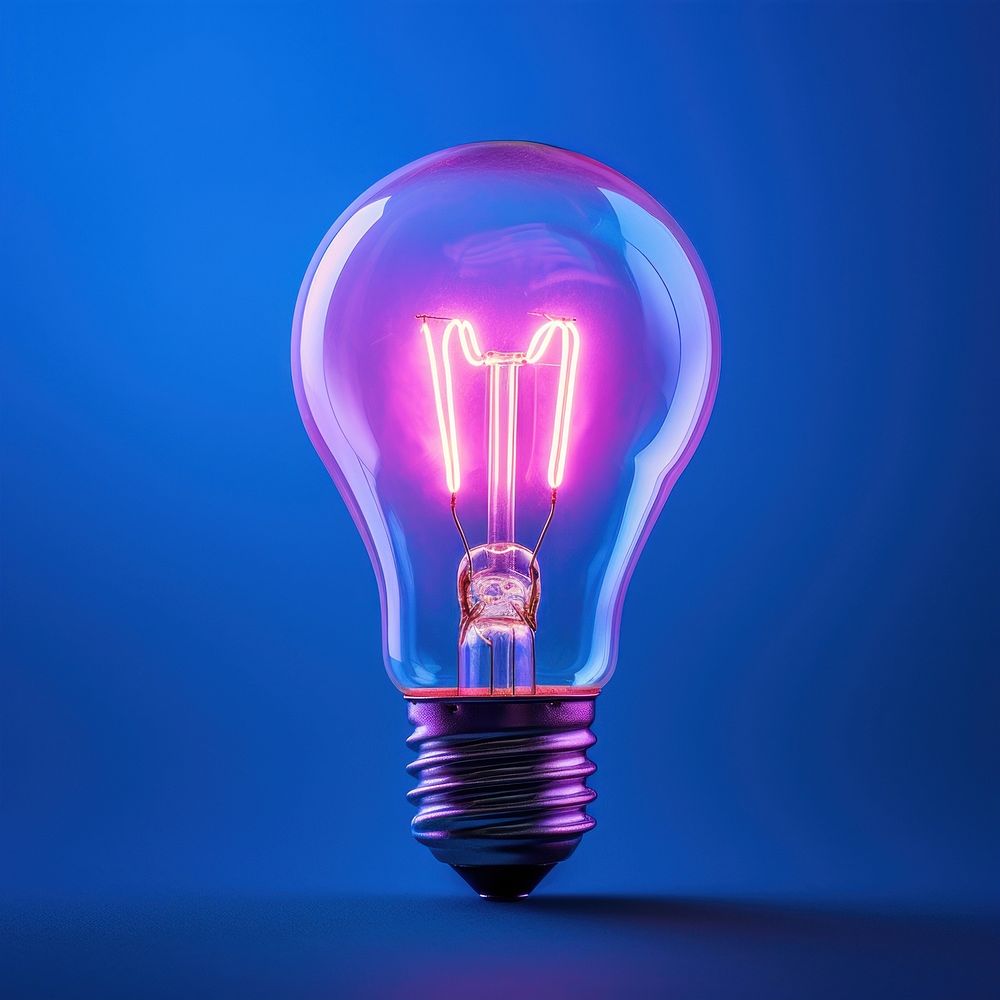 Abstract colours light bulb lightbulb glowing blue. 