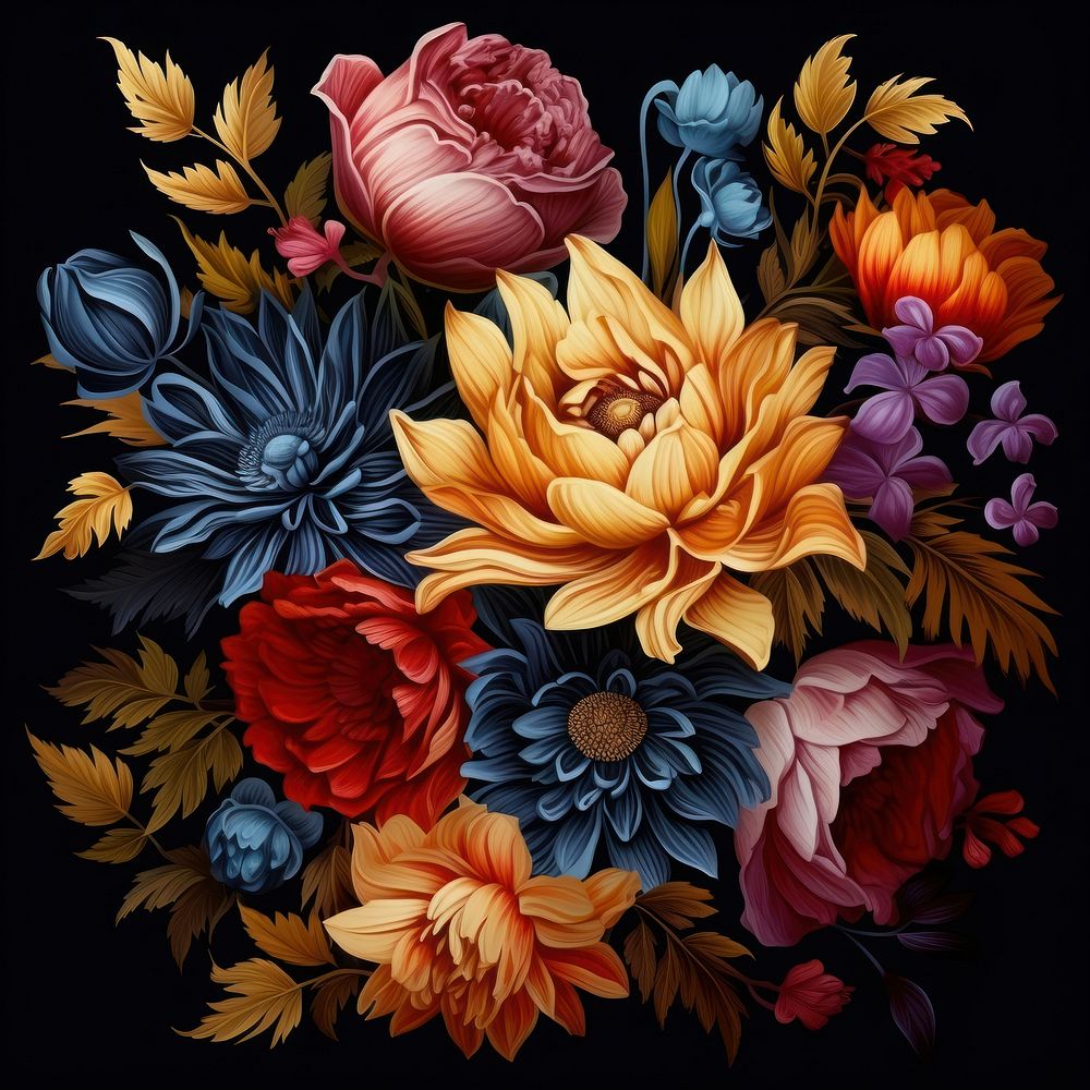 Beautiful flowers pattern plant painting. AI generated Image by rawpixel.