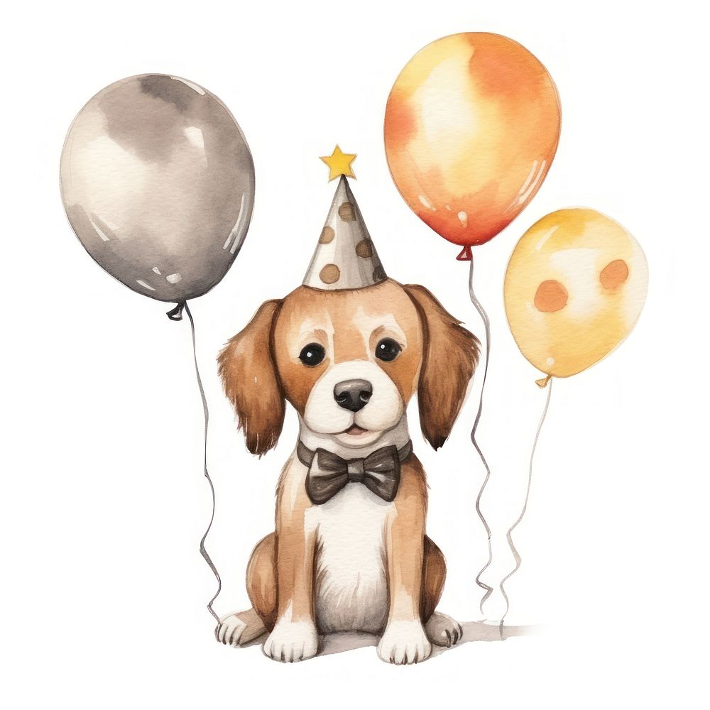 Dog animal birthday balloon. AI generated Image by rawpixel.