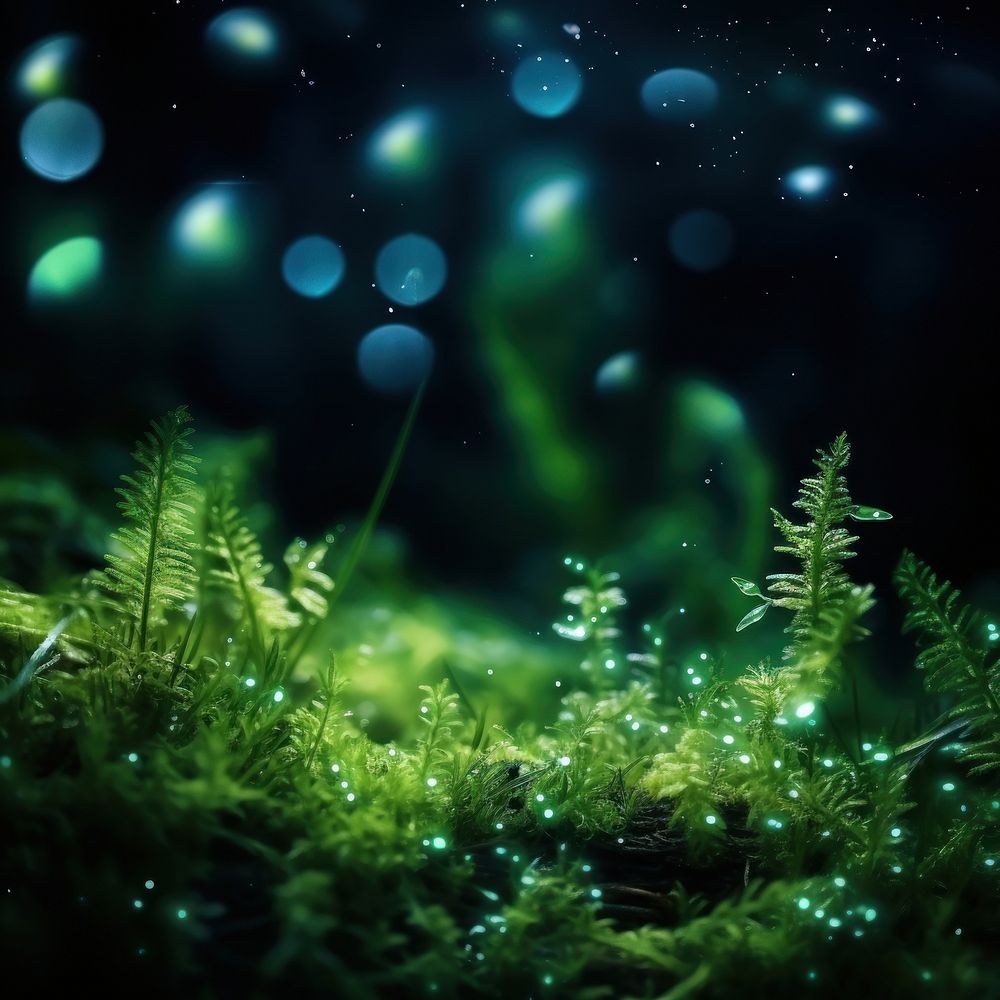 Forest night vegetation outdoors. AI generated Image by rawpixel.