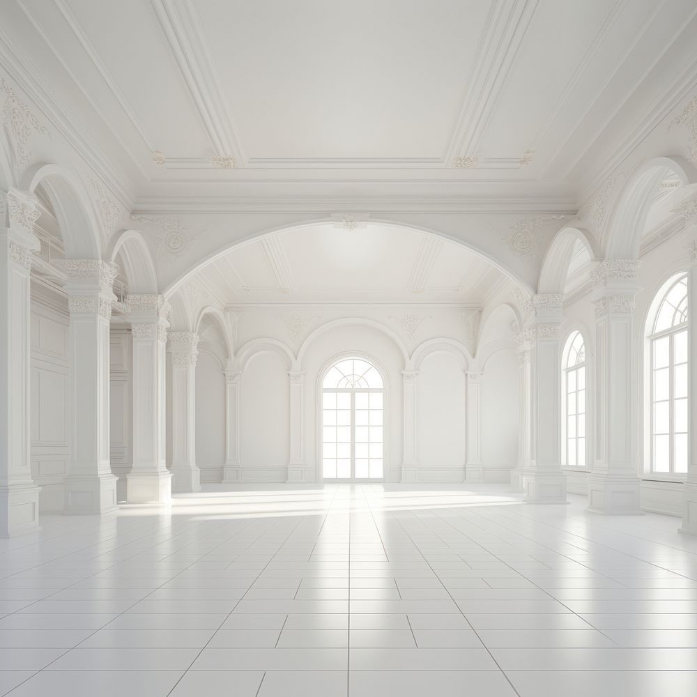 White interior architecture building corridor