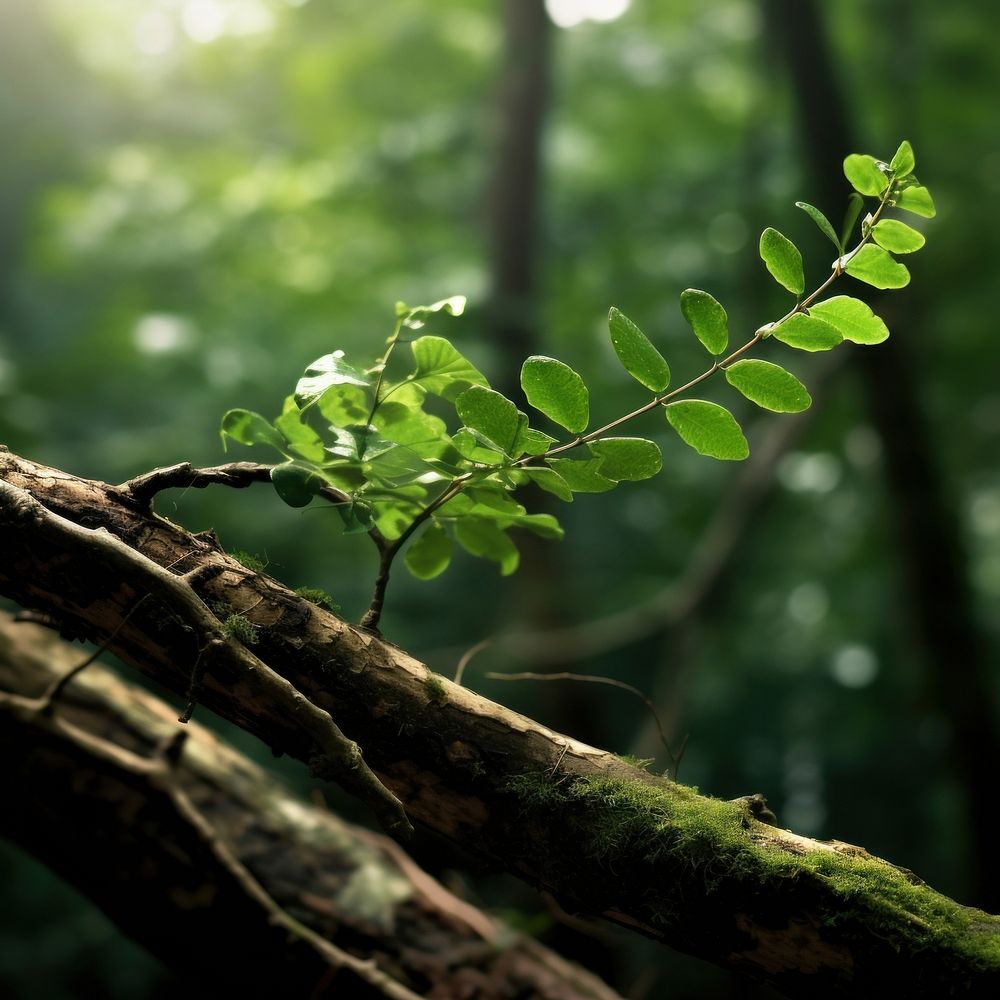 Closeup branch outdoors woodland nature. AI generated Image by rawpixel.