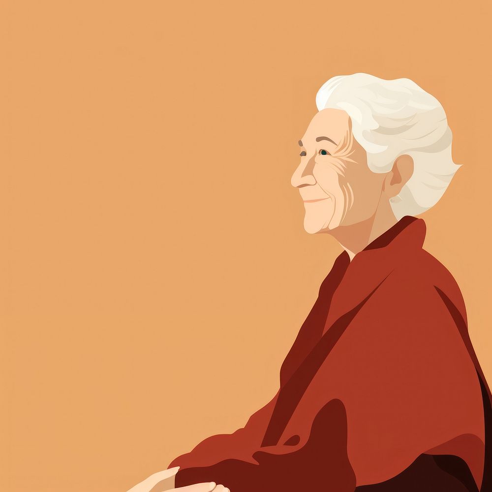 Gray hair old woman portrait adult contemplation. AI generated Image by rawpixel.
