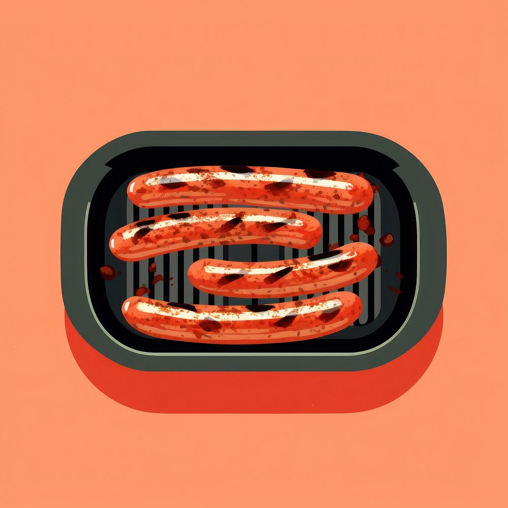 Sausages grill food dish bratwurst. AI generated Image by rawpixel.