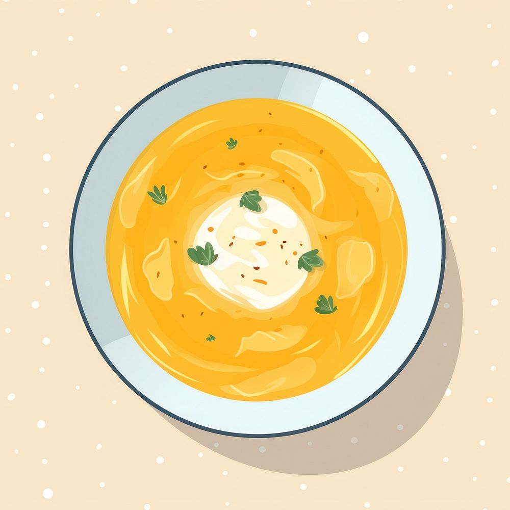 Butternut Squash Soup soup plate food. AI generated Image by rawpixel.