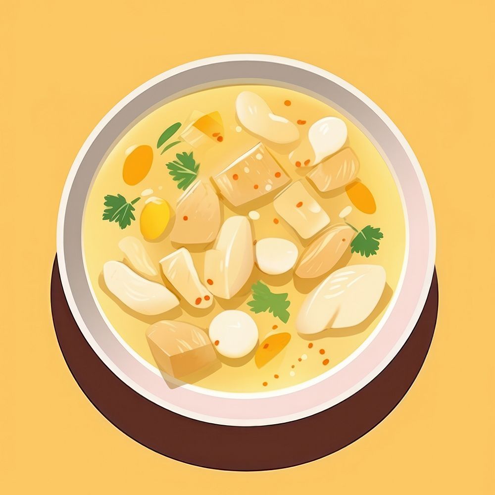 Chicken Potato Soup soup food meal. AI generated Image by rawpixel.