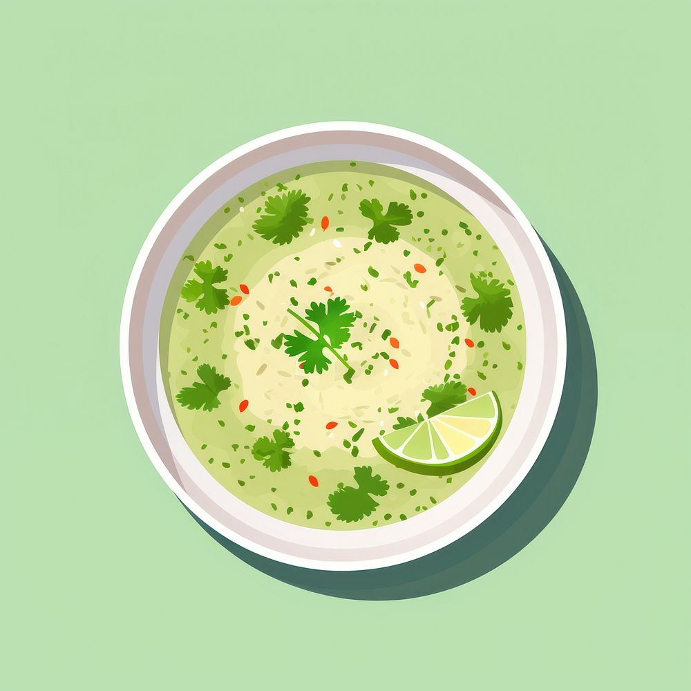 Green Thai Seafood Sauce dish plate green. AI generated Image by rawpixel.