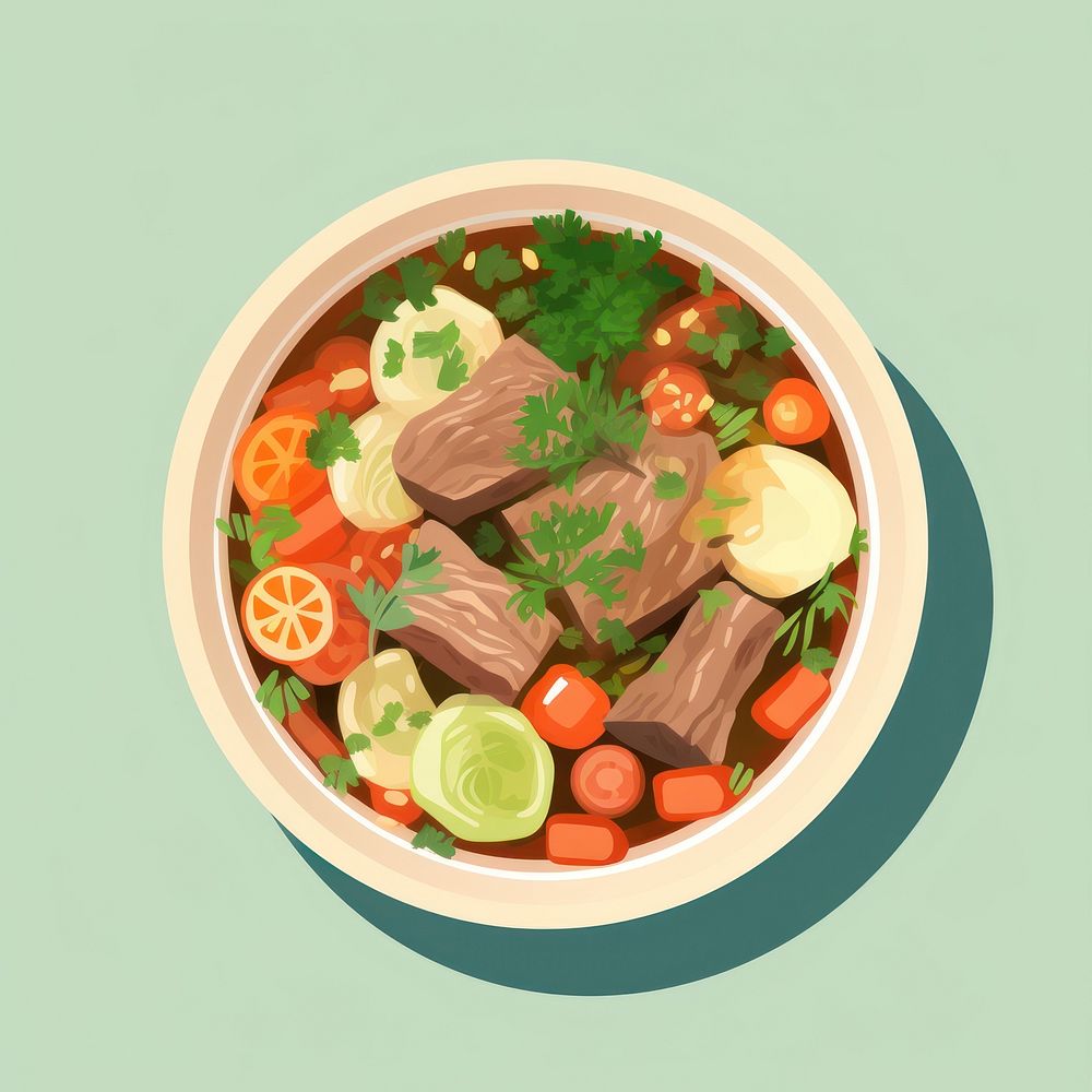 Vegetable Beef Soup soup vegetable food. AI generated Image by rawpixel.